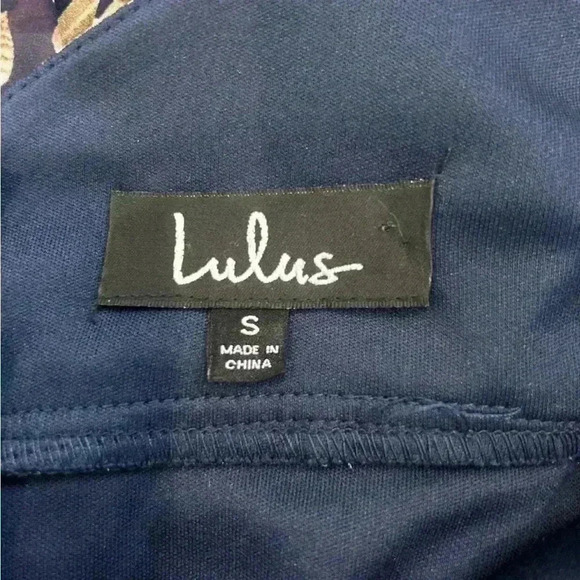 Lulus Reflection Navy Blue Floral Print High-low Dress in size small - Picture 5 of 11